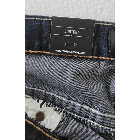 True Luck Jeans Men`s Size 36x30 Blue Denim Bootcut Stretch Western Embroidered - Picture 6 of 11